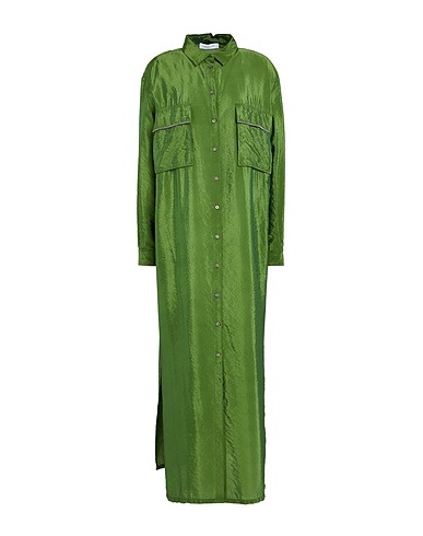 FABIANA FILIPPI Long dress Military green 55% Cotton, 45% Polyester, Ecobrass