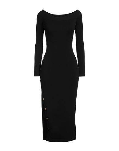 ELISABETTA FRANCHI Midi dress Black 76% Viscose, 24% Polyester