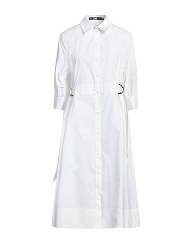 KARL LAGERFELD Midi dress White 100% Organic cotton