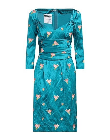 MOSCHINO Midi dress COUTURE Deep teal 87% Viscose, 9% Metallic fiber, 4% Cotton