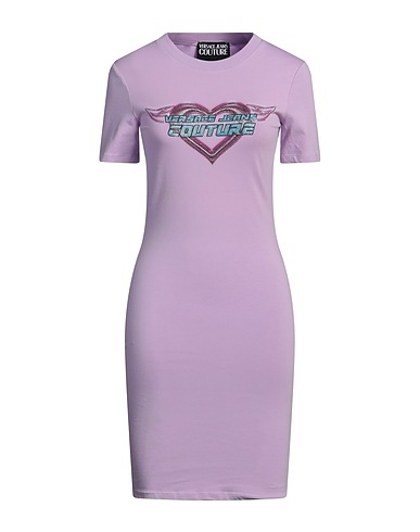 VERSACE JEANS COUTURE Short dress Purple 95% Cotton, 5% Elastane