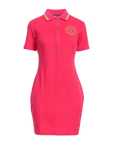 VERSACE JEANS COUTURE Sheath dress Fuchsia 100% Cotton, Polyester, Elastane