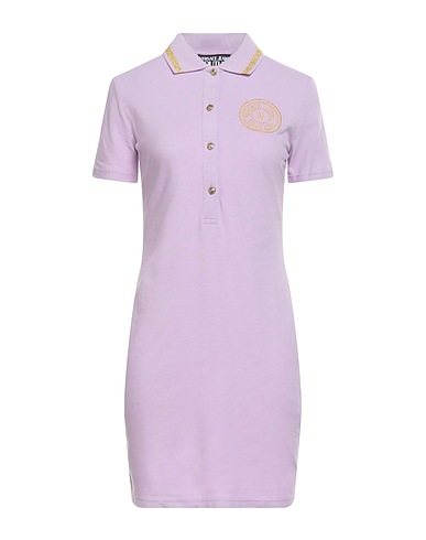 VERSACE JEANS COUTURE Sheath dress Lilac 100% Cotton, Polyester, Elastane