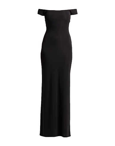 SEVENTY VENEZIA Long dress Black 95% Polyester, 5% Elastane