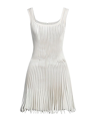 ALAÏA Short dress White 60% Polyurethane, 20% Cotton, 13% Silk, 6% Viscose, 1% Polyester