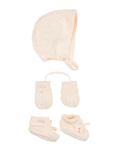 CHLOÉ Baby accessories set Light pink 90% Cotton, 10% Wool