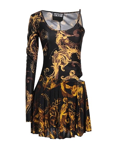 VERSACE JEANS COUTURE Short dress Black 90% Polyester, 10% Elastane