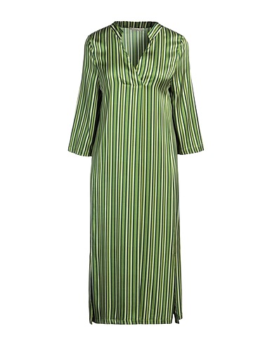 VIA MASINI 80 Vestito midi Verde 97% Viscosa, 3% Elastan