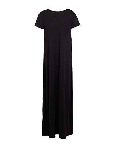 MAJESTIC FILATURES Long dress Black 94% Linen, 6% Elastane