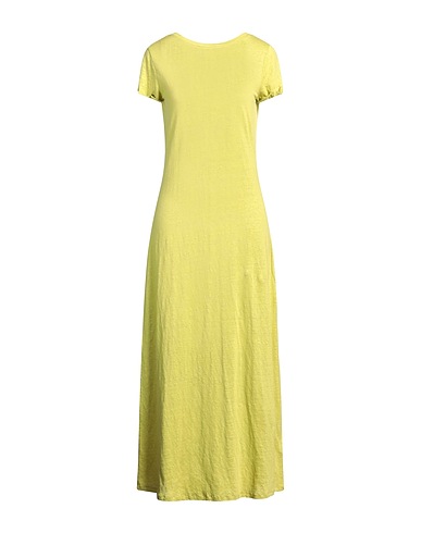 MAJESTIC FILATURES Long dress Lime green 94% Linen, 6% Elastane