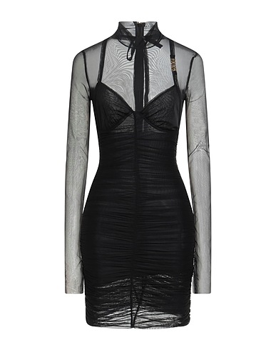 VERSACE JEANS COUTURE Midi dress Black 82% Polyamide, 18% Elastane