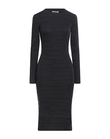VERSACE JEANS COUTURE Midi dress Black 95% Polyamide, 5% Elastane