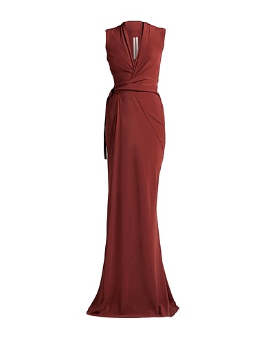 RICK OWENS Long dress Rust 64% Acetate, 36% Silk