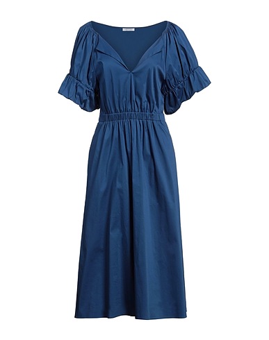 PATRIZIA PEPE Midi dress Blue 79% Cotton, 18% Polyamide, 3% Elastane