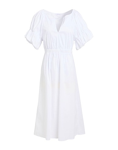 PATRIZIA PEPE Midi dress White 79% Cotton, 18% Polyamide, 3% Elastane