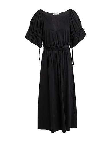 PATRIZIA PEPE Midi dress Black 79% Cotton, 18% Polyamide, 3% Elastane