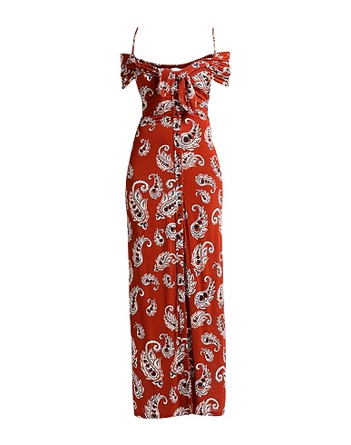 RABANNE Long dress Chocolate brown 87% Viscose, 13% Elastane