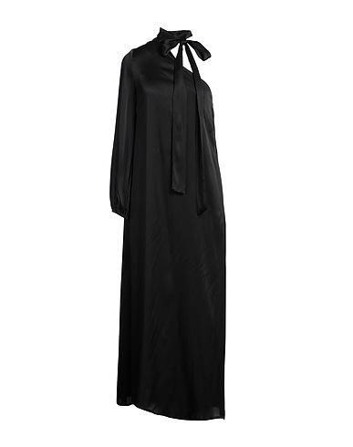 1-ONE Long dress Black 75% Acetate, 25% Silk