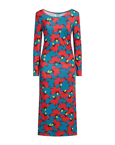IL THE' DELLE 5 Midi dress Deep teal 93% Polyester, 7% Elastane