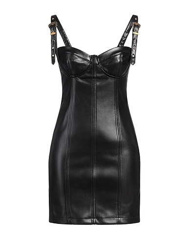 VERSACE JEANS COUTURE Sheath dress Black 100% Polyester, Polyurethane resin