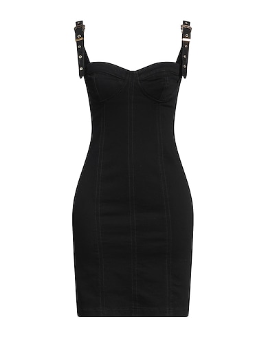 VERSACE JEANS COUTURE Vestito estivo NERO 98% Cotone, 2% Elastan