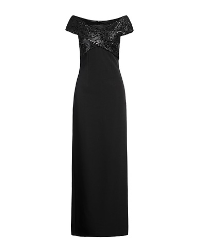JUST CAVALLI Langes Kleid Schwarz 90% Polyester, 10% Elastan