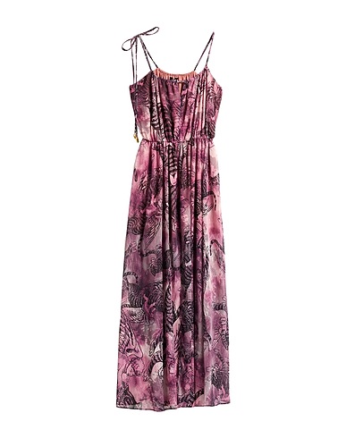JUST CAVALLI Long dress Antique rose 98% Polyester, 2% Metallic Polyester