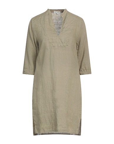 CROSSLEY Short dress Khaki 100% Linen