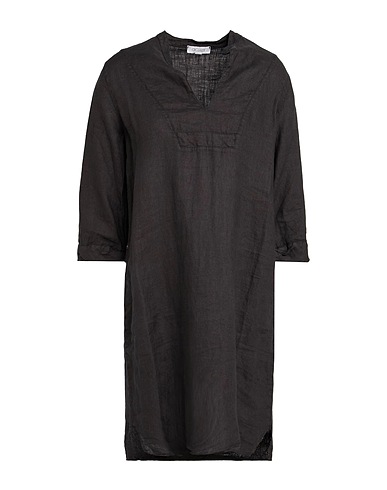 CROSSLEY Short dress Charcoal 100% Linen