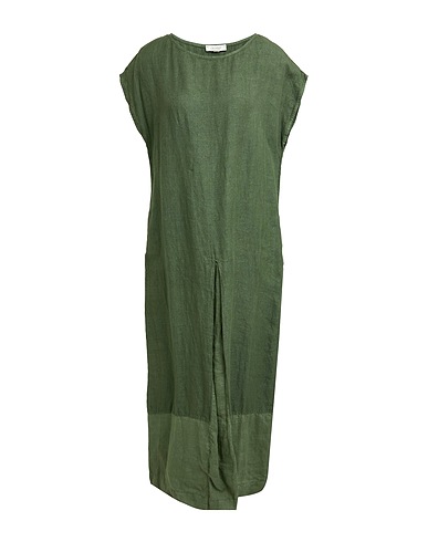 CROSSLEY Vestito lungo Verde militare 100% Lino