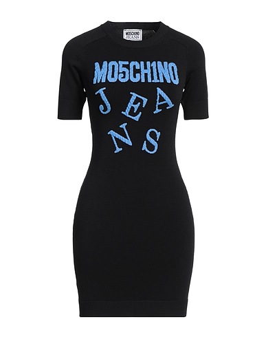 MOSCHINO JEANS Sheath dress Black 83% Viscose, 17% Polyester, Virgin Wool