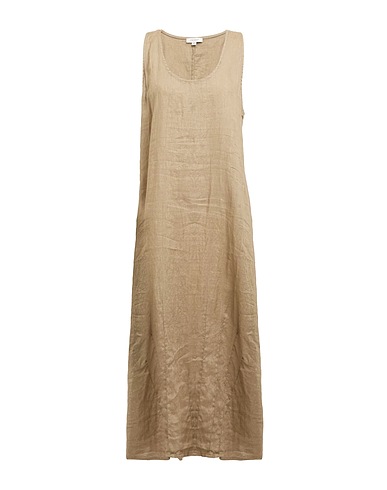CROSSLEY Midi dress Khaki 100% Linen