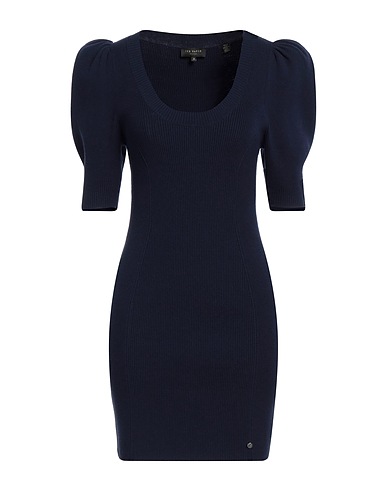 TED BAKER Sheath dress Midnight blue 76% Viscose, 24% Polyester