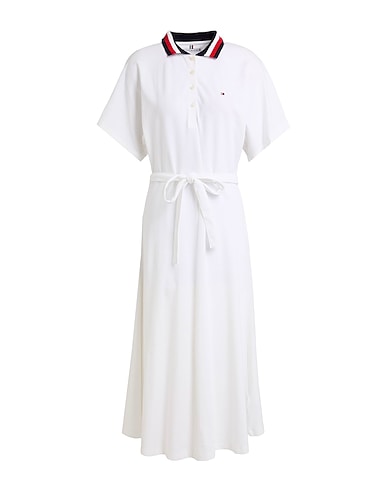 TOMMY HILFIGER Vestido midi 97% Algodón, 3% Elastán