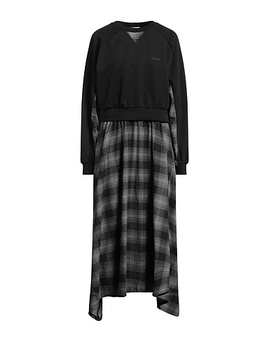 GAëLLE Paris Midi dress Black 100% Polyester, Cotton, Elastane