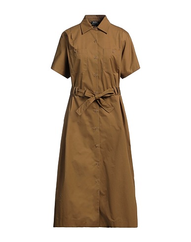 A.P.C. Midi dress Military green 100% Cotton