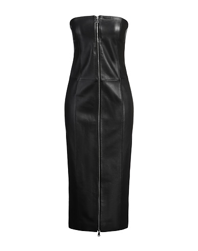 MÔNOT Midi dress Black 100% Lambskin