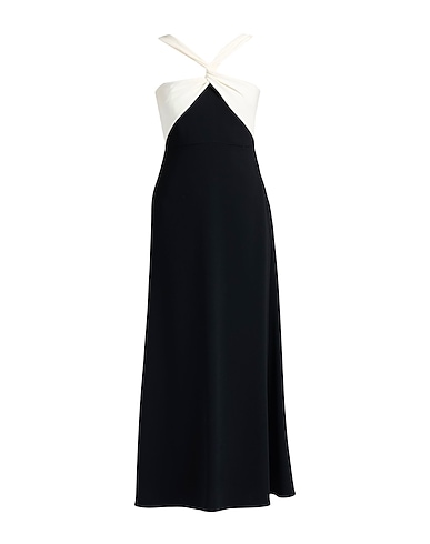ROLAND MOURET Long dress NERO 71% Acetate, 29% Polyester