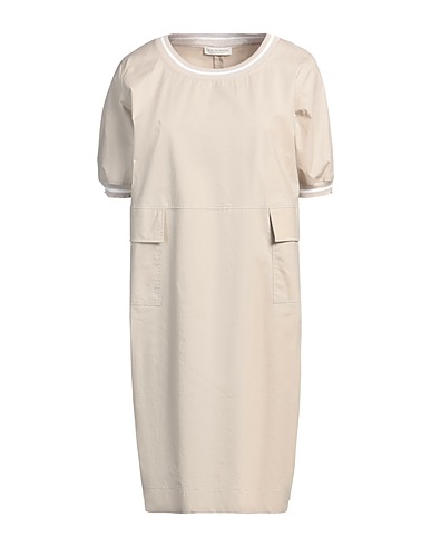 LE TRICOT PERUGIA Midi dress Beige 95% Cotton, 5% Elastane