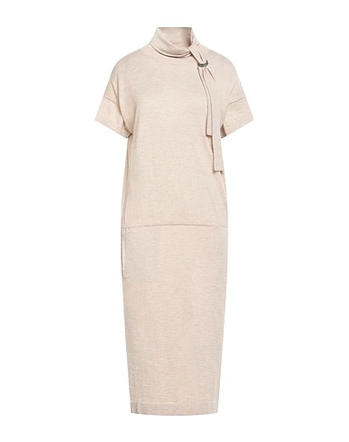 BRUNELLO CUCINELLI Robe en maille Beige 51% Cachemire, 22% Soie, 20% Polyamide, 7% Polyester métallisé