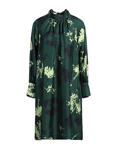 ROSSO35 Short dress Dark green 100% Silk