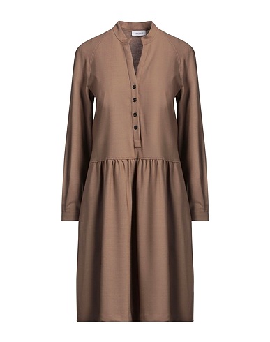 ROSSO35 Shirt dress Brown 58% Wool, 38% Polyester, 4% Elastane