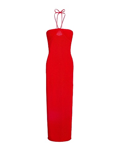 JACOB LEE Midi dress Red 52% Viscose, 24% Nylon, 24% Cotton