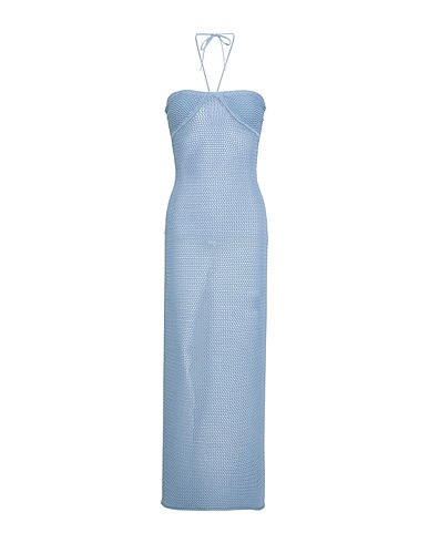 JACOB LEE Midi dress Slate blue 52% Viscose, 24% Nylon, 24% Cotton