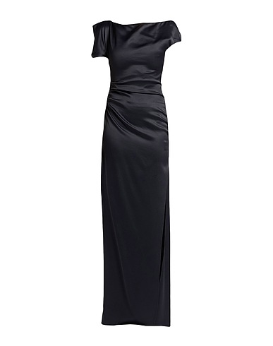 DEL CORE Langes Kleid Schwarz 83% Viskose, 17% Schurwolle