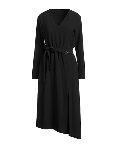 SEVENTY VENEZIA Midi dress Black 94% Polyester, 6% Elastane