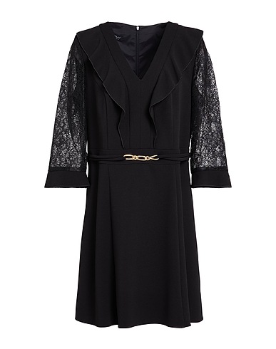 LINEA RAFFAELLI Vestito corto Nero 94% Poliestere, 6% Elastan