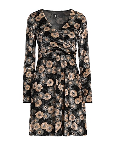 1-ONE Short dress Black 92% Polyester, 8% Elastane