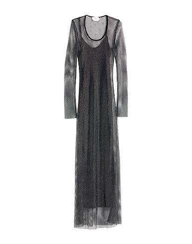 SPORTMAX Long dress Black 97% Polyester, 3% Elastane