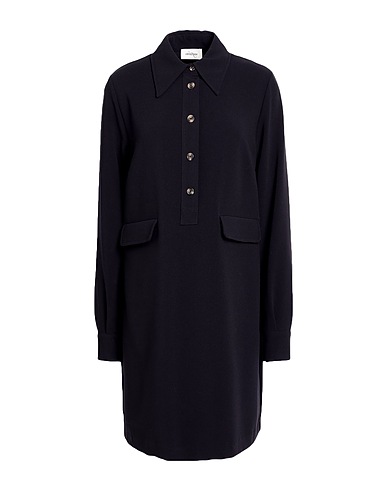 OTTOD'AME Shirt dress Black 63% Polyester, 32% Viscose, 5% Elastane